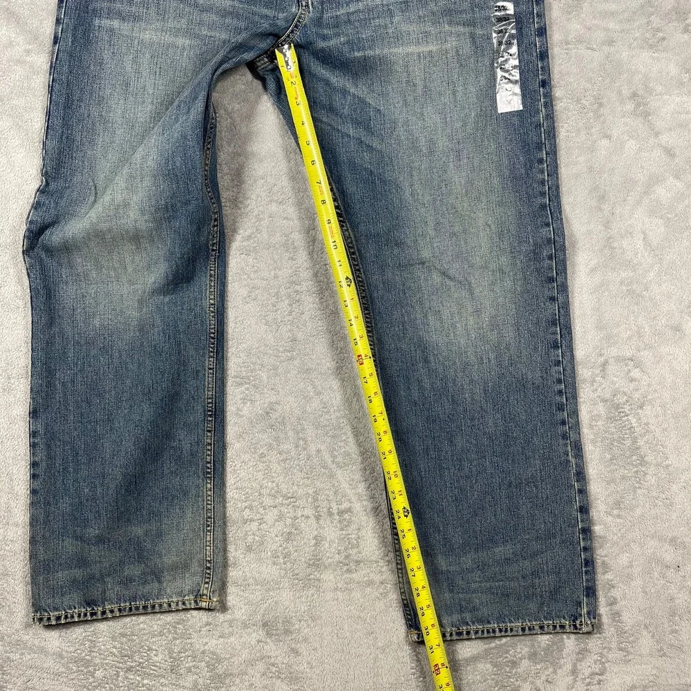 American Eagle Loose‎ Jeans Men 38x32 Blue Medium Wash Whiskered Denim NEW